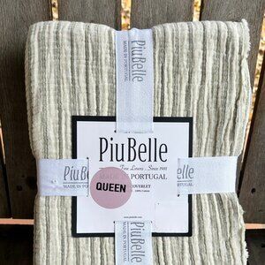 Piu Belle QUEEN Shabby Chic coverlet seersucker 100% Cotton PORTUGAL striped